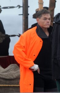 Devin Harjes on the set of Boardwalk Empire.