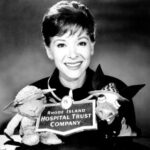 Shari Lewis, with Lamb Chop and Charlie Horse, raising funds for  the Rhode Island Hosptial Trust Company, circa early 1960s