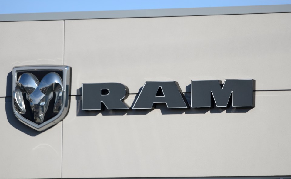 Ram Trucks dealership sign.
