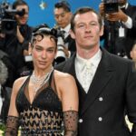 Dua Lipa pictured with her fiancé, Callum Turner.