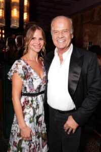 Kayte Walsh and Kelsey Grammer at the 2024 Golden Globe Awards after-party.