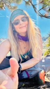 Jane Sibbett, Friends actress, outdoors in Hawaii.