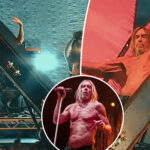 Iggy Pop hauled off stage in coffin during farewell concert