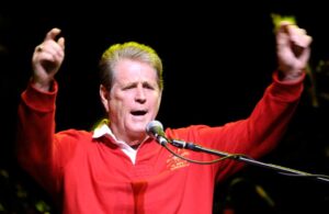 Brian Wilson performing on stage.