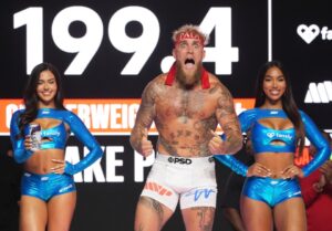 Jake Paul at a weigh-in.