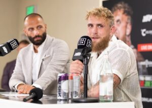 Jake Paul at a press conference.