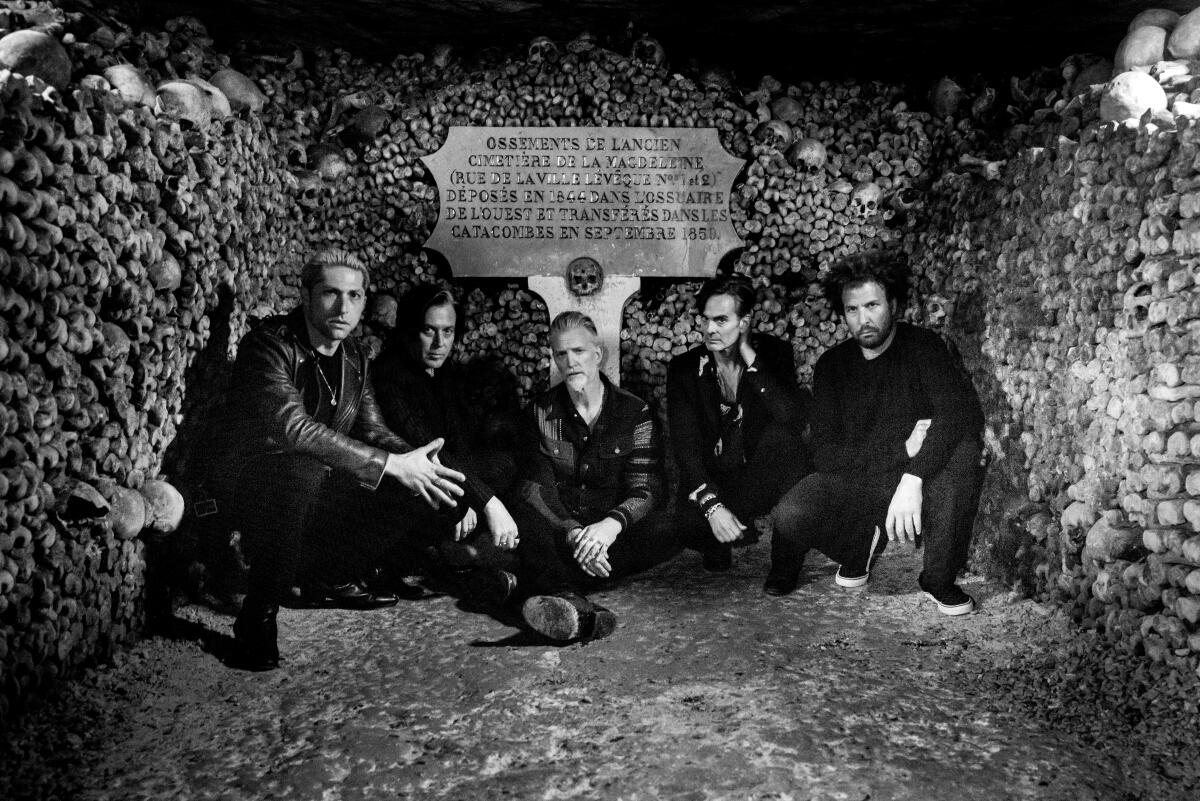 Michael Shuman, Troy Van Leeuwen, Josh Homme, Dean Fertita and Jon Theodore of Queens of the Stone Age