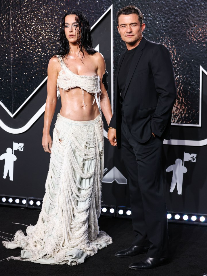 Katy Perry and Orlando Bloom at the 2024 MTV Video Music Awards.