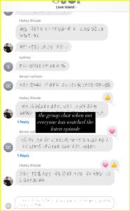 Kylie Jenner Love Island Group Chat