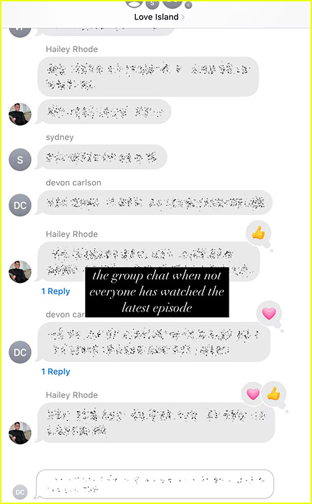 Kylie Jenner Love Island Group Chat