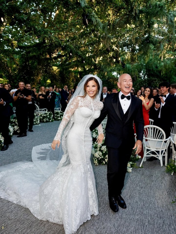 Jeff Bezos and Lauren Sanchez on their wedding day.
