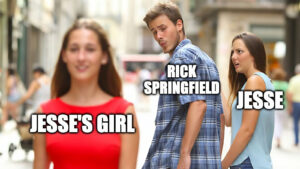 Jesse's girl distracted boyfriend meme