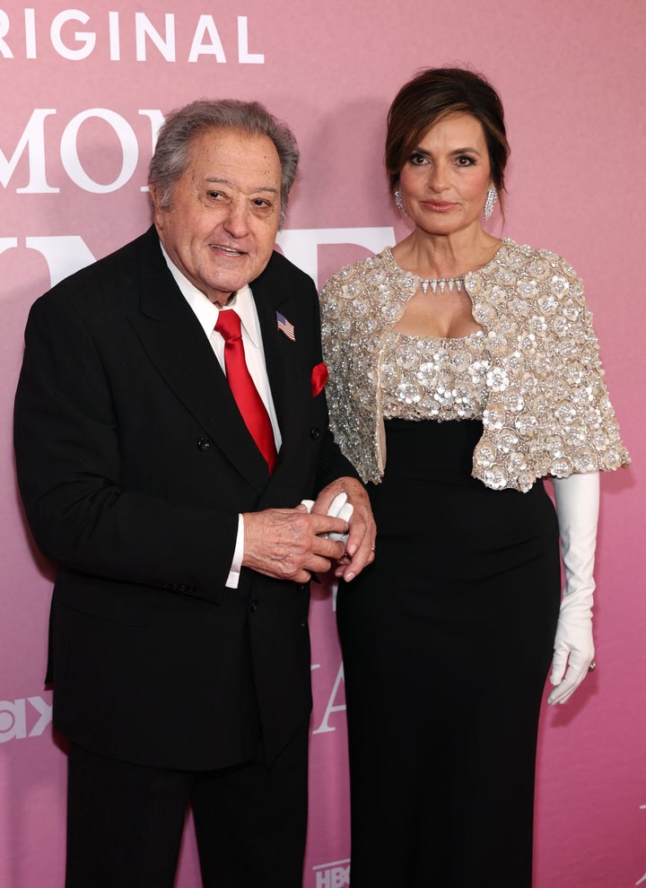 Mariska Hargitay and Nelson Sardelli at the Tribeca Film Festival premiere of "My Mom Jayne." In the film, Sardelli is revealed to be Hargitay's biological father.