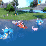 <em>An official screenshot showing Casseroya Lake in </em>Pokémon Scarlet<em> on Switch 2.</em>..