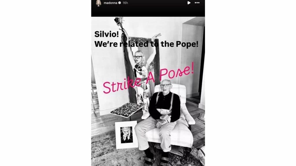 Madonna Instagram story about the pope