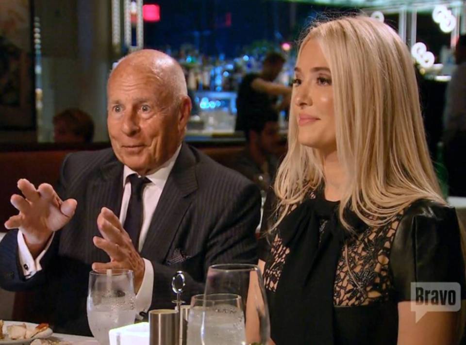 Erika Jayne and Tom Girardi at dinner.