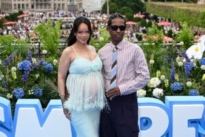Rihanna and A$AP Rocky attend Smurfs - Global Premiere