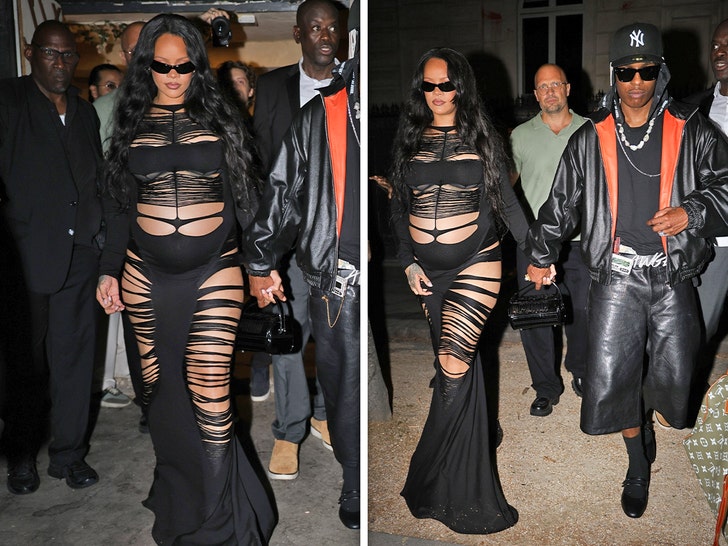 rihanna pregnant in see through dress paris bg 3