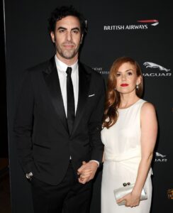 Sacha Baron Cohen and Isla Fisher at the BAFTA Los Angeles Britannia Awards.
