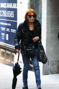 Tina Louise, actress from Gilligan's Island, walking in New York City.