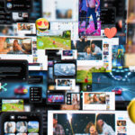 social media news networks on one giant screen