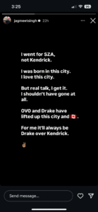 Jagmeet Singh's apology to Drake.