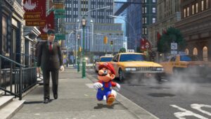A screenshot from the video game Super Mario Odyssey.