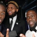 A photo of Kai Cenat, Druski and Kevin Hart at the BET Awards.