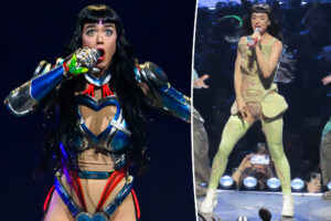 Watch the scary moment Katy Perry gets ambushed, startled by rogue fan on stage