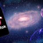 TikTok logo on phone in galaxy