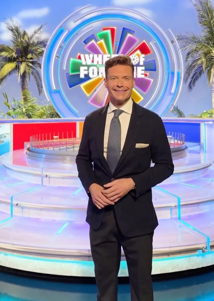 Ryan Seacrest on the new Wheel of Fortune set.