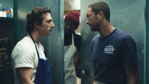 Carmen “Carmy” Berzatto (Jeremy Allen White) and Richard “Richie” Jerimovich (Ebon Moss-Bachrach) in The Bear season 4.