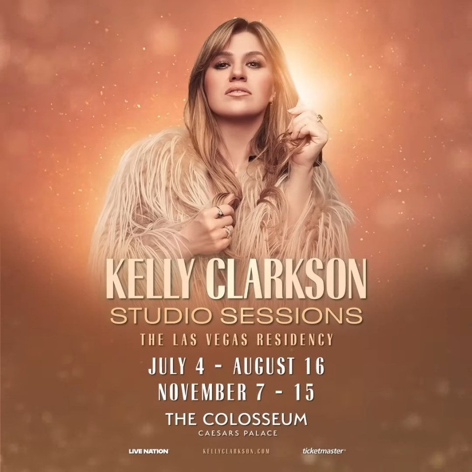 Kelly Clarkson Studio Sessions Las Vegas residency poster.