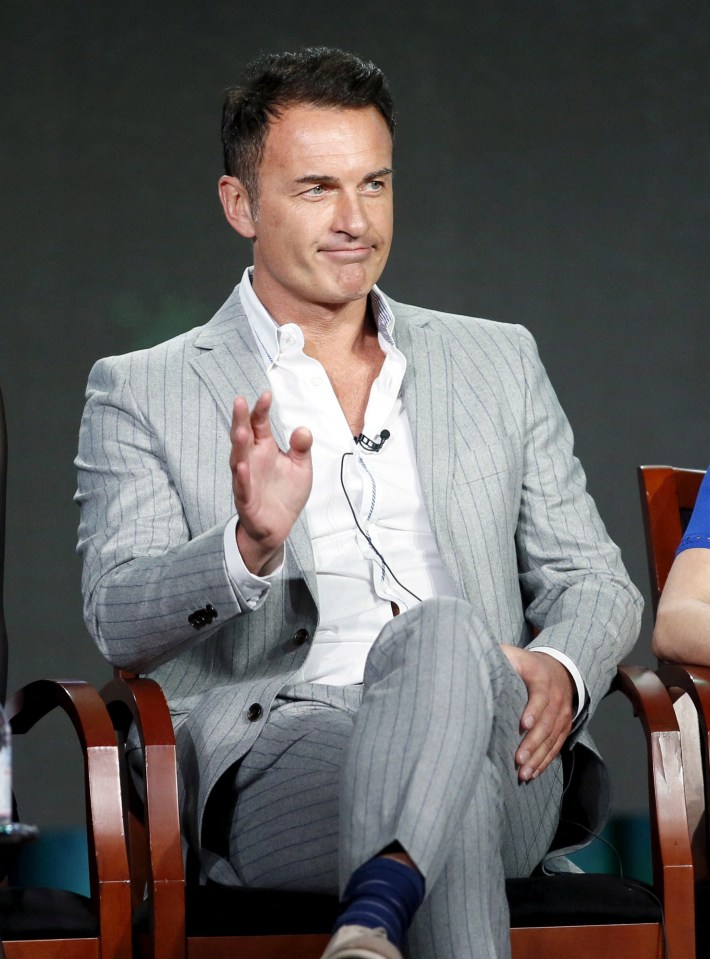 Julian McMahon at a press event.