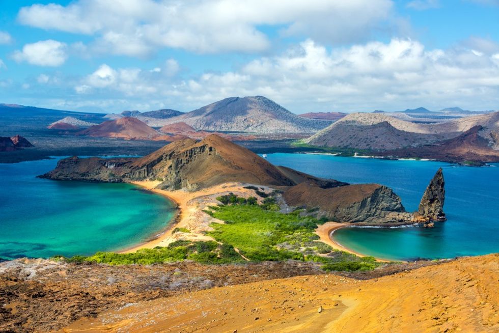 As duas praias da ilha de Bartolome Galápagos Equador
