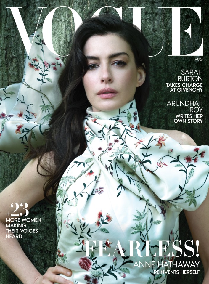 Vogue cover featuring Anne Hathaway.
