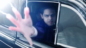 pugsley shoots lighting out of his fingertips in wednesday season two