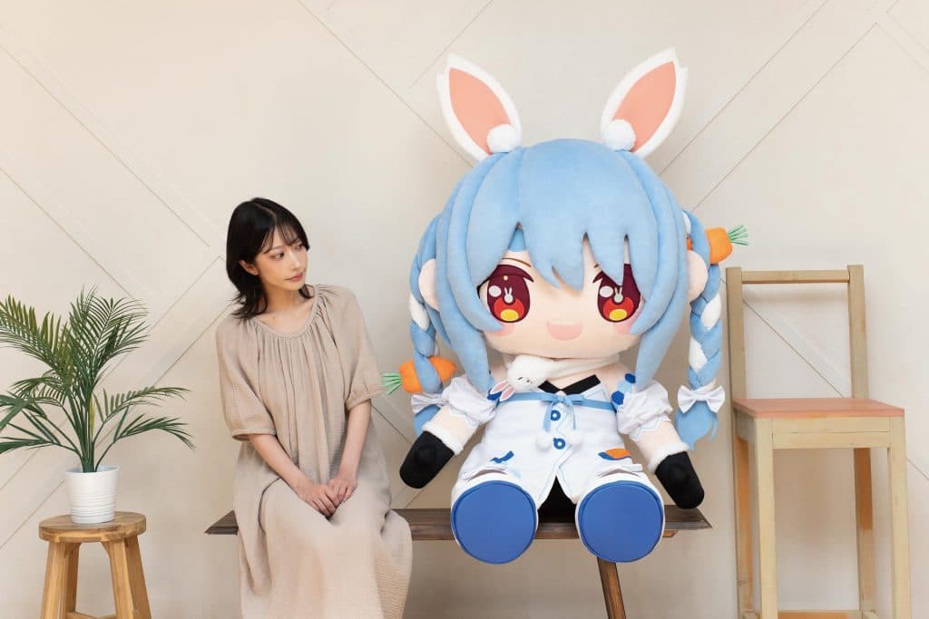 A four-foot-tall Usada Pekoira plush.