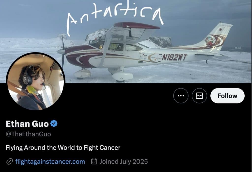 Screenshot of X account with Ethan Guo name and photos