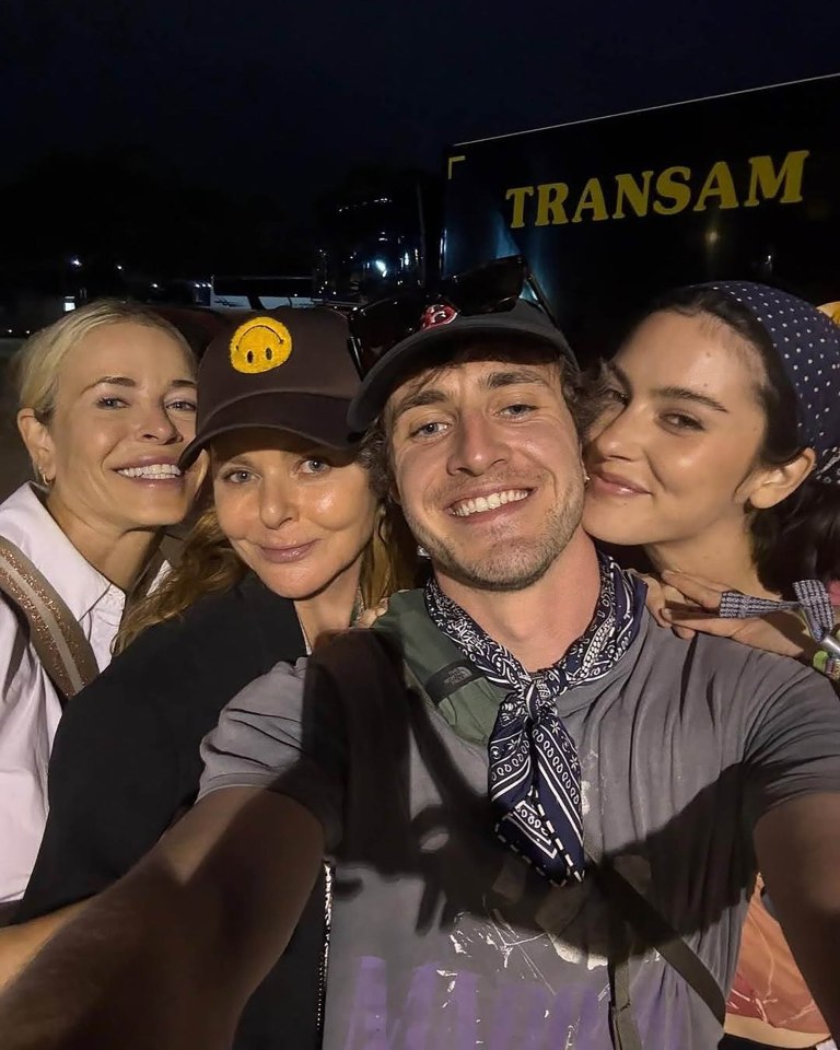Group selfie at Glastonbury festival.