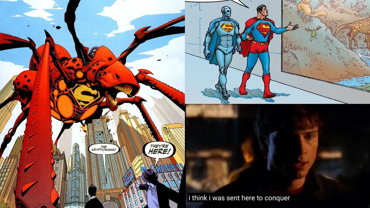 Art from Superman: Birthright, All-Star Superman, and Tom Welling in Smallville. 