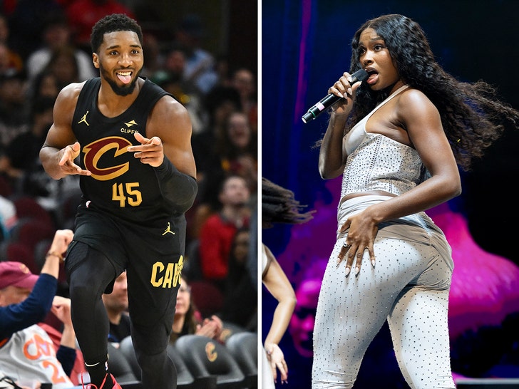 coco jones and donovan mitchell getty 1