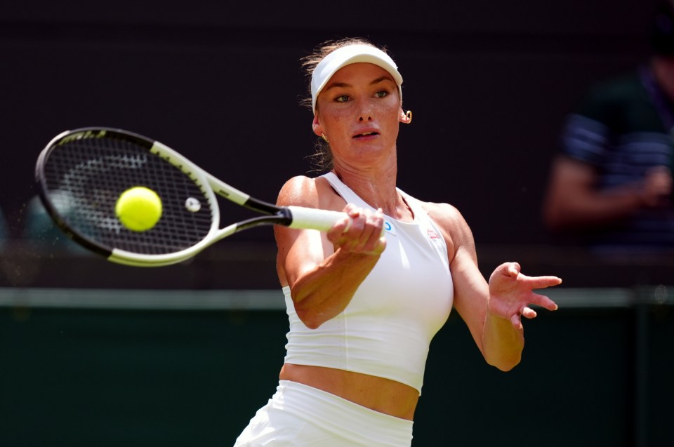Carson Branstine playing tennis at Wimbledon.