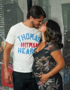 Joe Locicero and Gina Rodriguez at a boxing match.