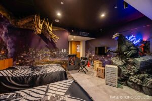 The Godzilla vs. King Ghidorah room in the Japanese Hotel Gracery location.