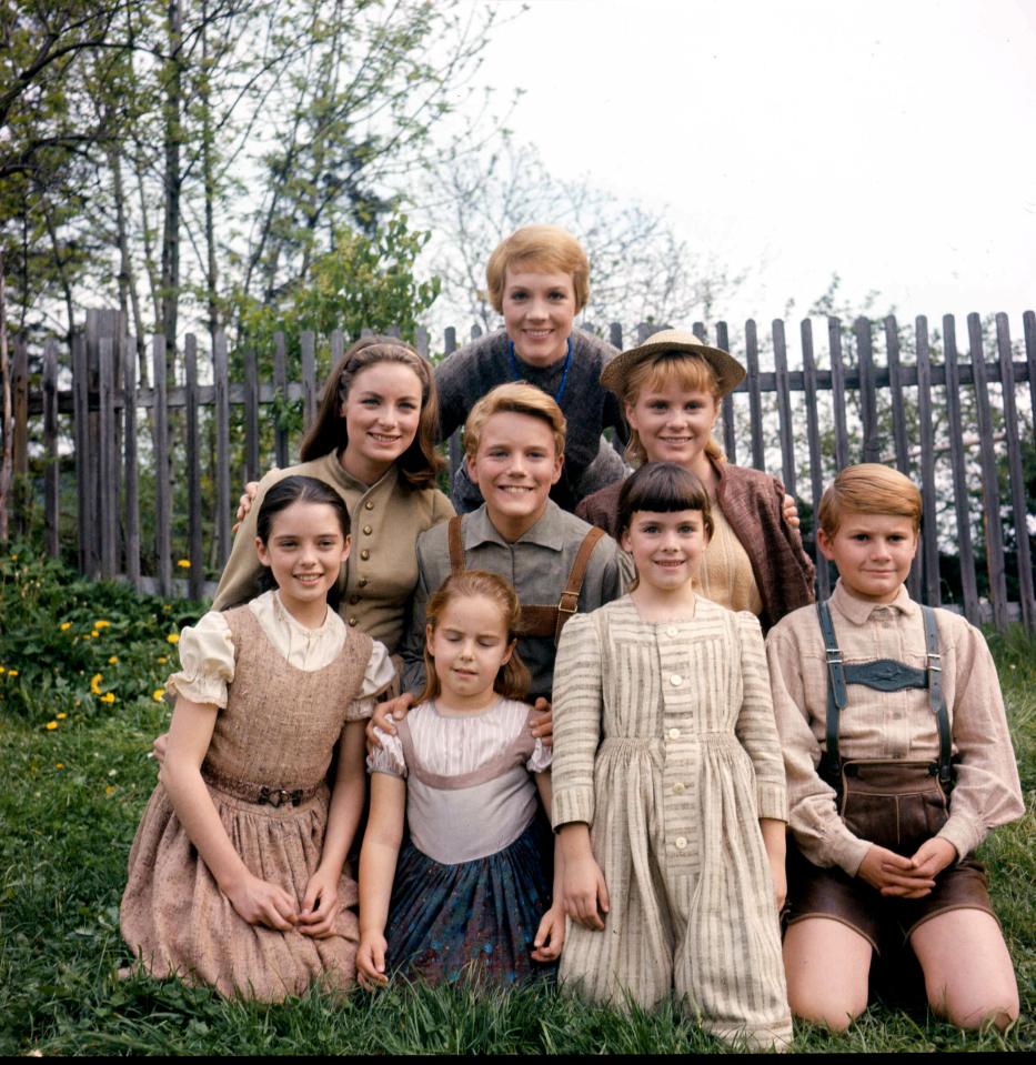 The Von Trapp children from "The Sound of Music" posing together.