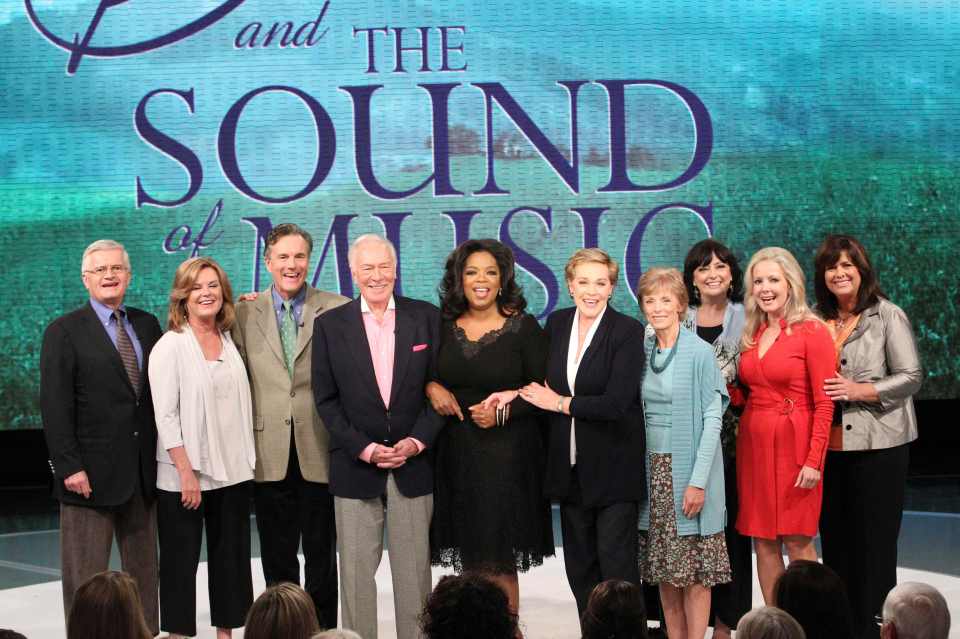 The cast of "The Sound of Music" with Oprah Winfrey.