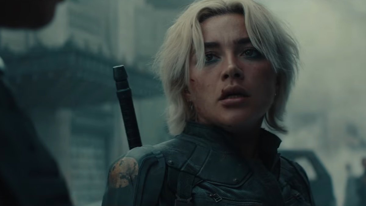 Florence Pugh as a bloodied and battered Yelena in Thunderbolts*
