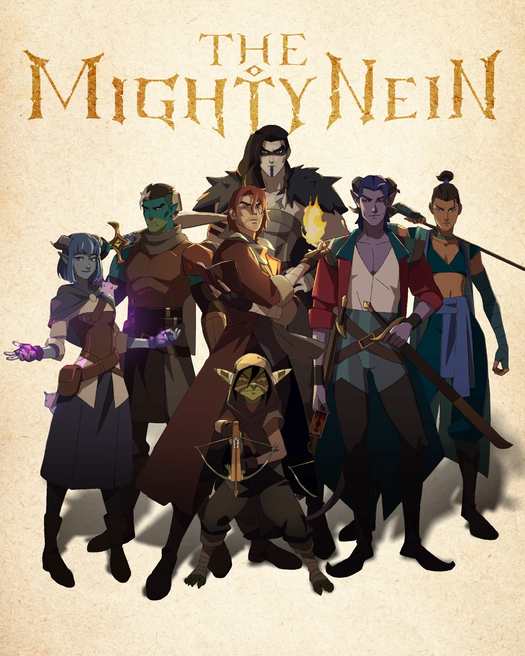 A group character poster for The Mighty Nein