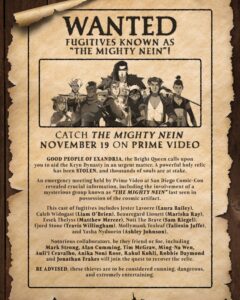 A sepia wanted poster for The Mighty Nein